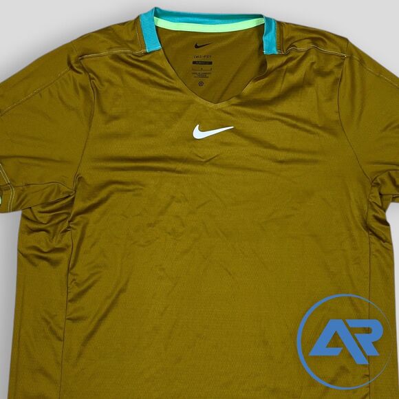 Nike Dri-FIT Court Advantage Tennis Shirt Men's Size Large Slim Fit DR6548-716 - Picture 2 of 5